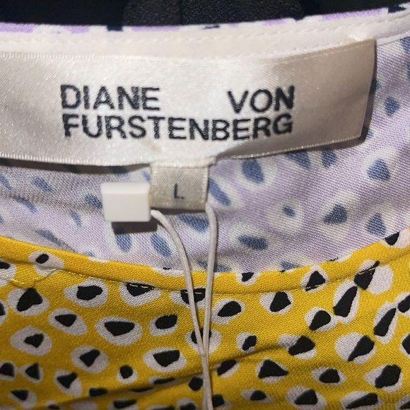 NWT💕 Diane Von Furstenberg Arlow Dress Dot Snake Goldenrodd Multi Size L - Picture 8 of 10